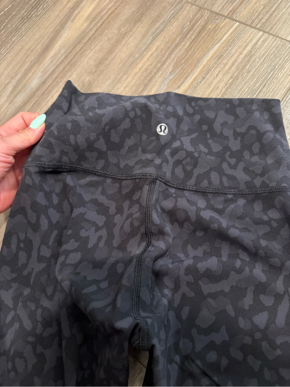 lululemon athletica Black Charcoal Leopard Print Align Leggings